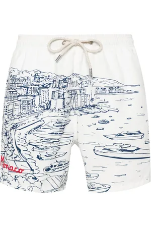 MC2 SAINT BARTH Slogan-embroidered printed swim shorts