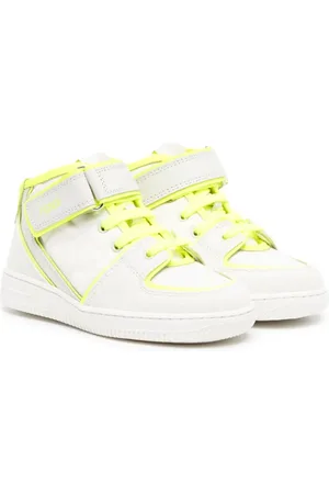 Fendi Contrast-trim panelled suede sneakers