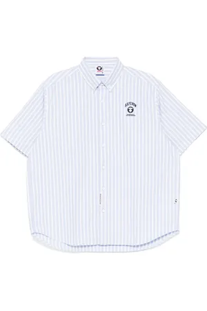 A Bathing Ape AAPENOW moonface-logo striped shirt