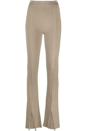 Nanushka Slit-front ribbed slim trousers