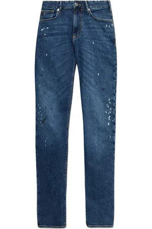 Emporio Armani Paint splatter-print jeans