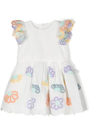 Stella McCartney Floral-embroidery scallop-trim dress
