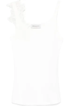 Ermanno Firenze Lace-detail tank top