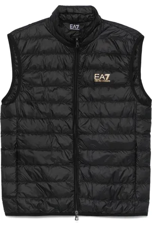 EA7 Logo-print padded gilet