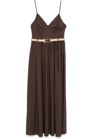 Twin-Set Belted poplin dress