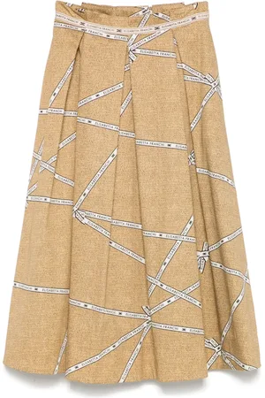 Elisabetta Franchi Raffia-print midi skirt