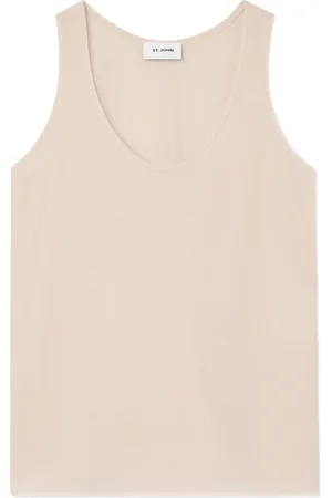 ST. JOHN Silk crepe-de-chine tank top