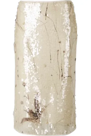 PESERICO SIGN Floral sequinned skirt