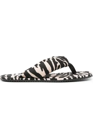 The Attico Zebra-print square slides