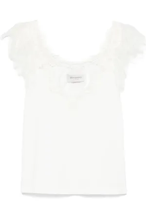 Ermanno Firenze Lace-trim tank top