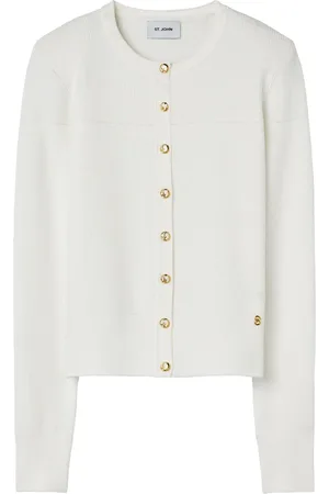 ST. JOHN Fine-ribbed cardigan