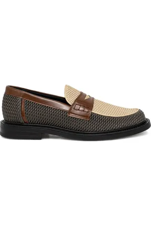 Filling pieces Reed woven-panel loafers