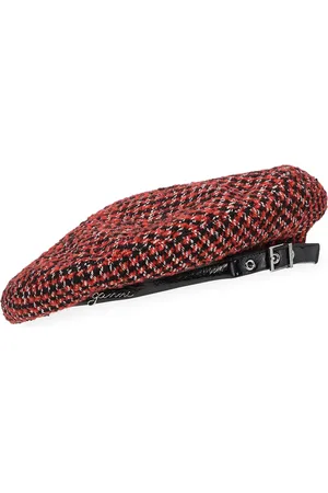 Ganni Woven check beret