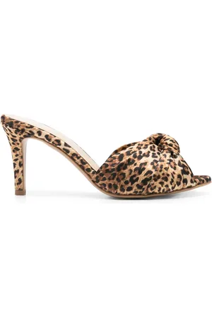 GINISSIMA 80mm leopard-print mules