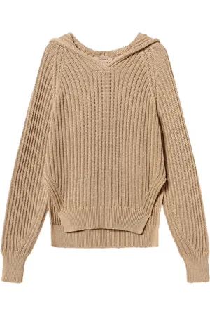 Twin-Set Hooded ribbed-knit sweater