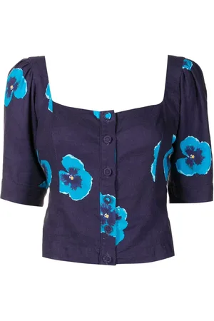 Isolda Button-front floral-print blouse