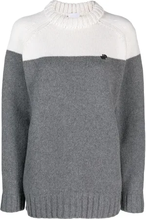 Patou Merino-blend colour-block jumper