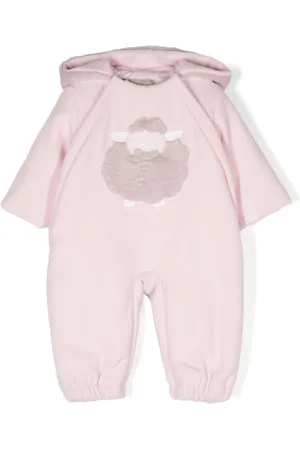 LA STUPENDERIA Faux-shearling trim padded romper