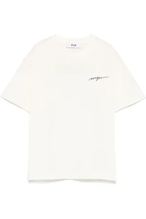 Msgm Logo-embroidered T-shirt