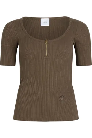 Patou Scoop-neck ribbed T-shirt