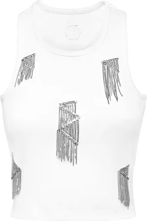 Philipp Plein Fringed tank top