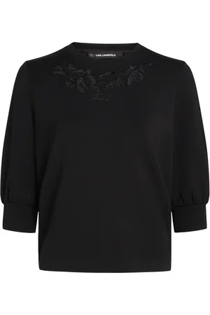 Karl Lagerfeld Orchid-embroidered sweatshirt