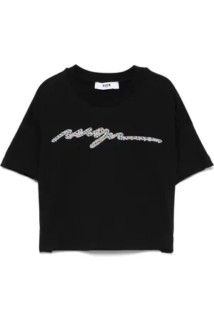 Msgm Bead-logo detailing T-shirt
