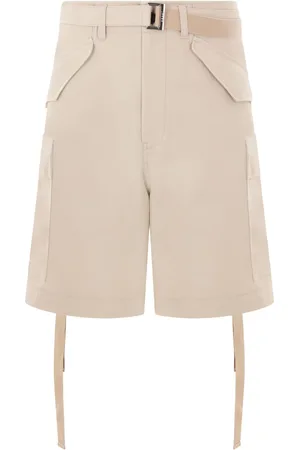 SACAI Belted twill cargo shorts