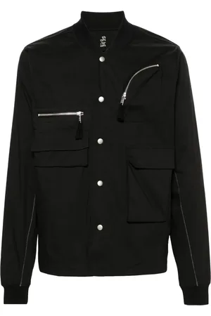 THOM KROM Band-collar multi-pocket shirt