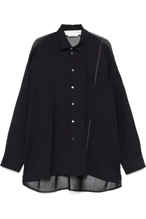 ISABEL BENENATO Mesh-panelling shirt