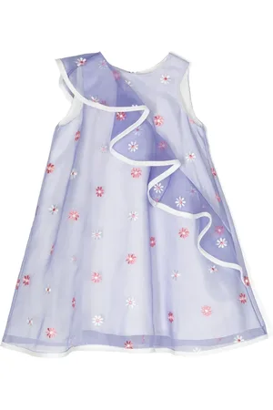 HUCKLEBONES LONDON Floral-embroidered ruffled midi dress