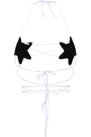 GCDS Star-patch crochet bikini top