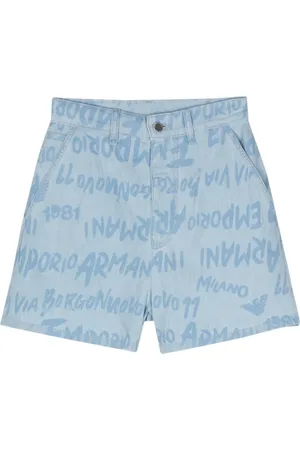 Emporio Armani Logo-print chambray shorts