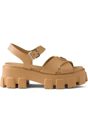 Prada Enamel triangle-logo sandals