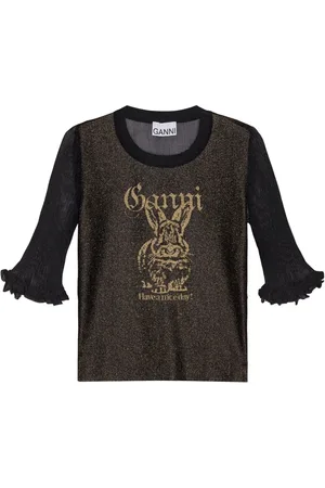 Ganni Logo-jacquard T-shirt