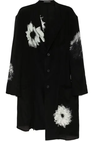 YOHJI YAMAMOTO Flower-print slit jacket