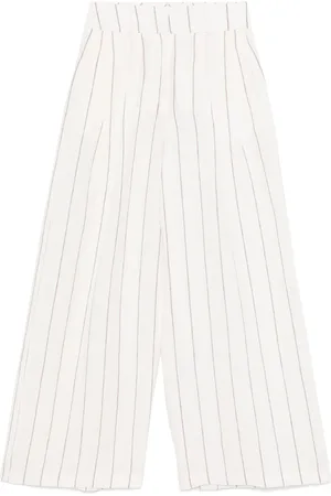 PESERICO SIGN Pinstriped linen palazzo pants