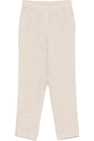 PESERICO SIGN Prince of Wales linen trousers