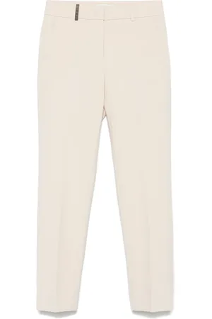 PESERICO SIGN Pressed-crease tapered-leg trousers