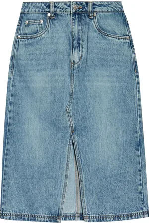 Gestuz Logo patch denim skirt