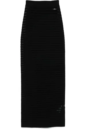 Elisabetta Franchi Pointelle-knit midi skirt