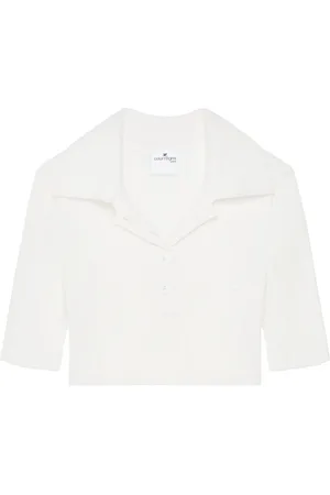 Courrèges Knitted cropped polo top