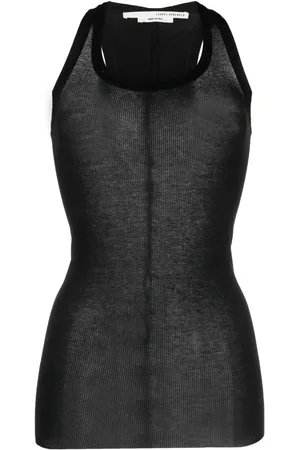ISABEL BENENATO U-neck ribbed tank top