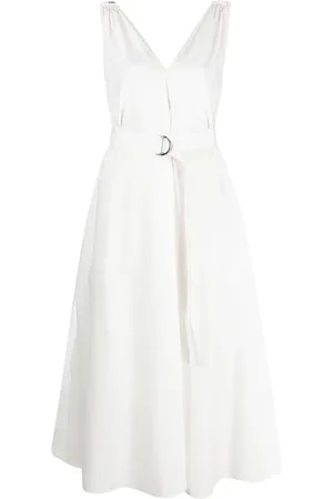 Brunello Cucinelli Belted V-neck dress