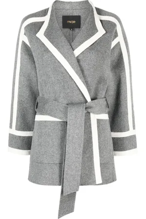 Maje Belted wool-blend coat