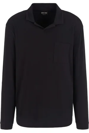 Giorgio Armani Cotton-blend long-sleeved polo shirtc