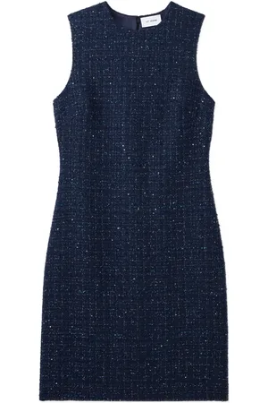 ST. JOHN Sequin-embellished tweed dress