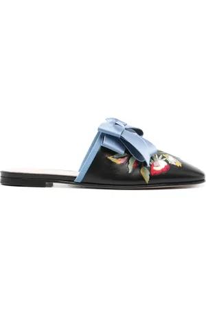 VALENTINO GARAVANI Floral-embroidered mules