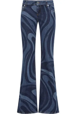 Puccini Marmo-print flared jeans