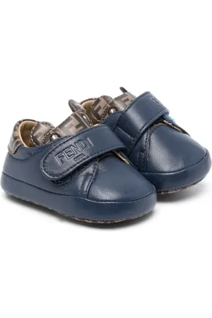 Fendi FF-motif leather crib shoes